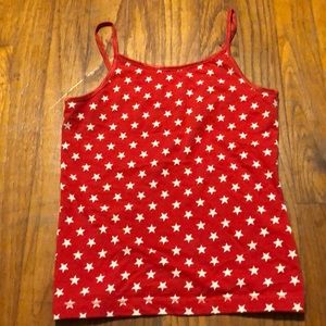 Red tank top with stars.